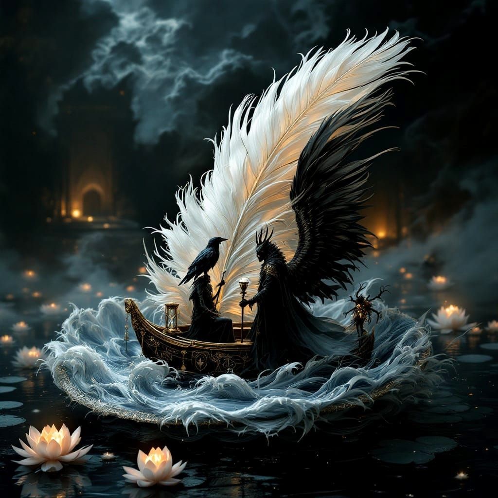 Surreal Pop-Up Hat Depicts Ancient Ferryman Across Ethereal...