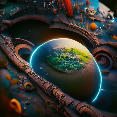 Detailed Planet Matte Painting in Deep Color