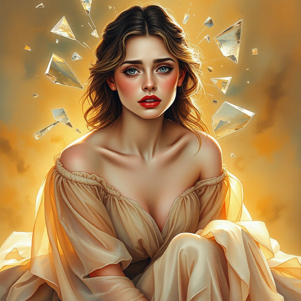 Shattered Emotions in Art Nouveau Style