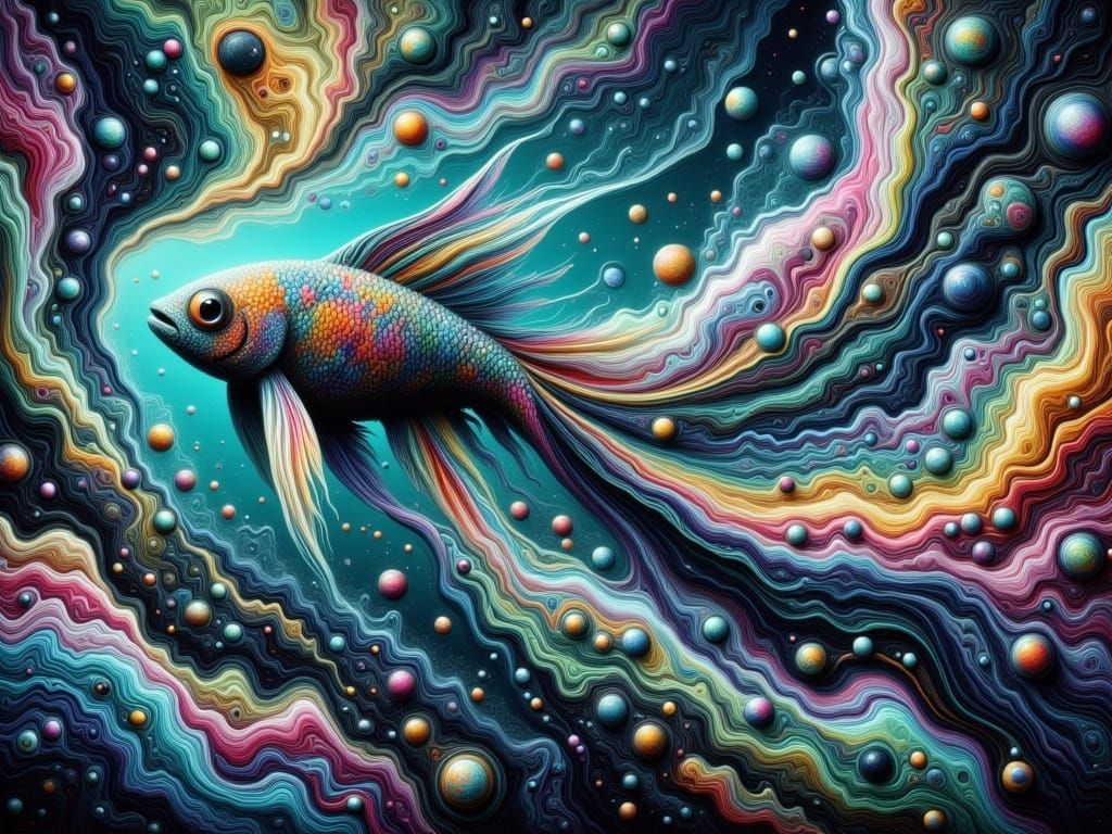 Ethereal Aquatic Scene in Vibrant Abstract Style