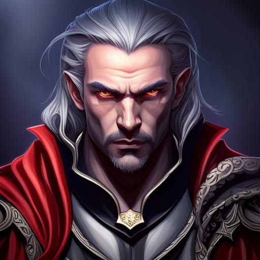 Dracula Portrait in Hyperrealistic Style