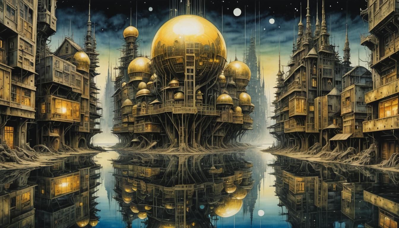 Surreal Golden Hour Villagecore Nightmare