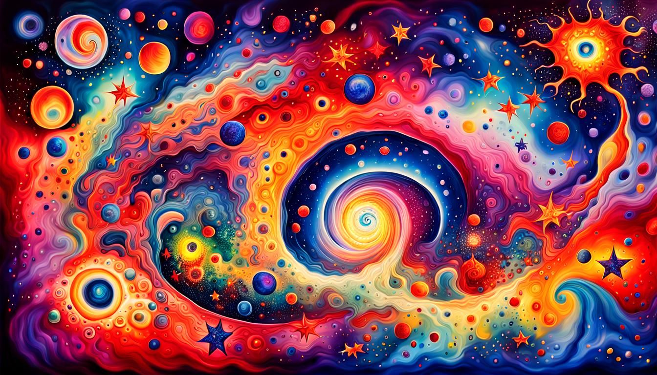 Surreal Cosmic Stars in Tunnels, Fauvist Expressionism