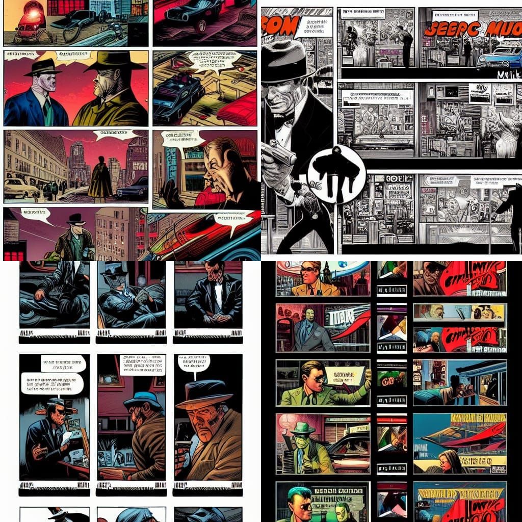 Classic Crime Noir Comic Book Art