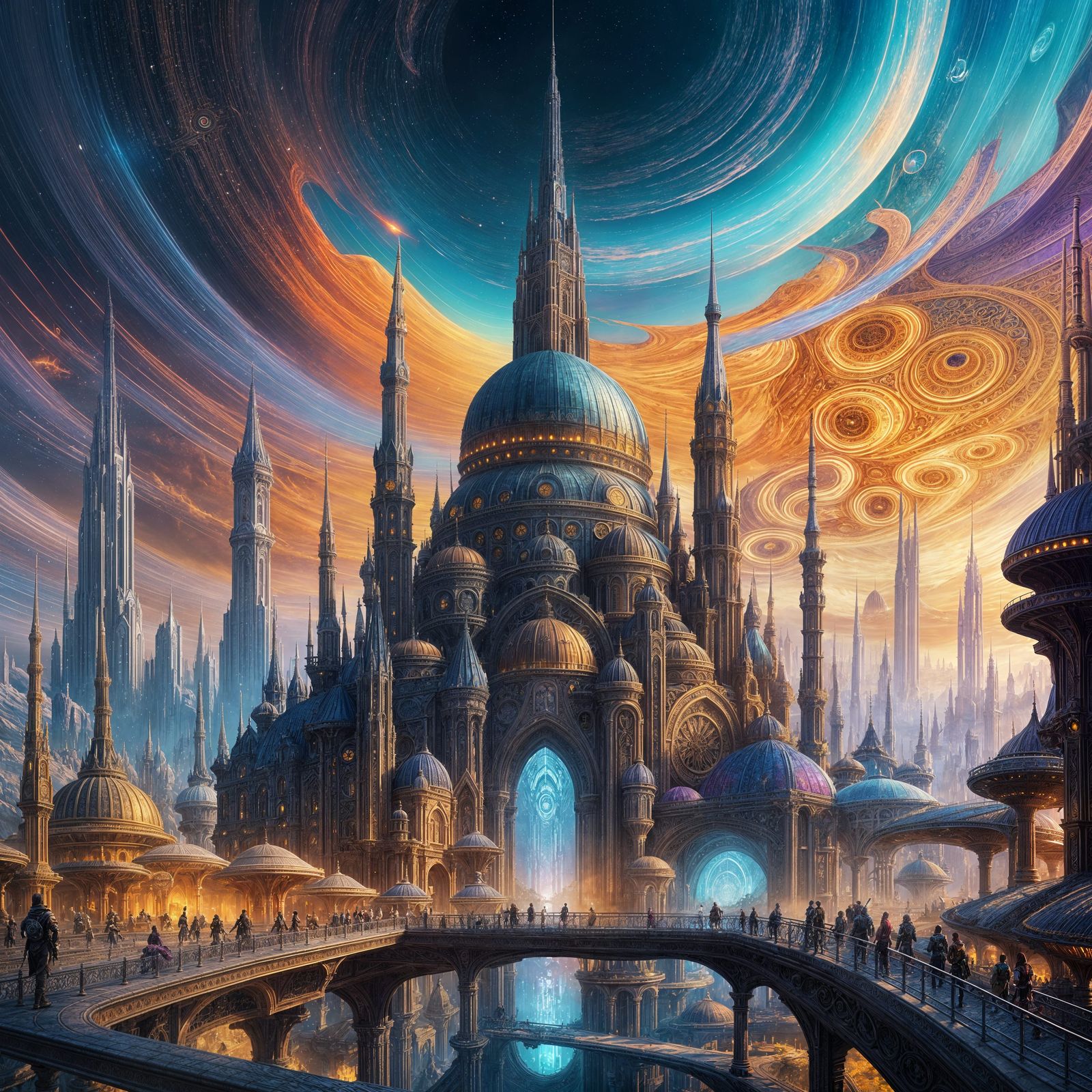 Intricate Cosmic Palace Concept Art in 8K
