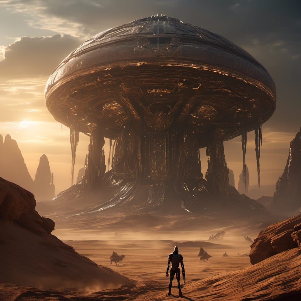 Alien God Judges Humans in Bio-Punk Desert