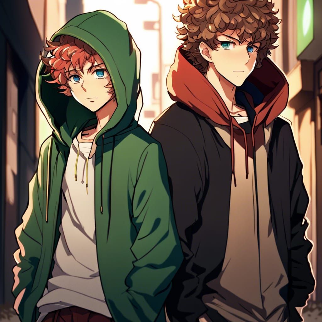 Anime Couple in Volumetric Lighting Style