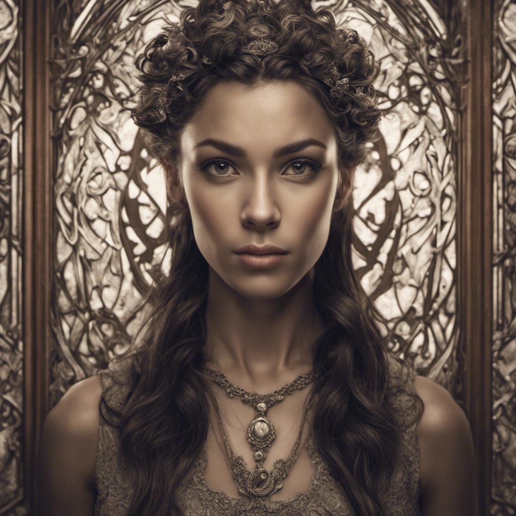 Art Nouveau Portrait: Intricate Hyperrealistic Details