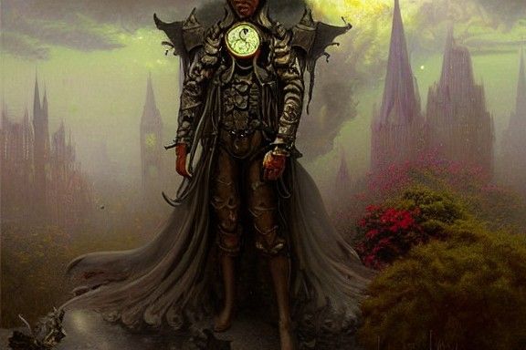 Sinister Devil in Surreal Ethereal Landscape