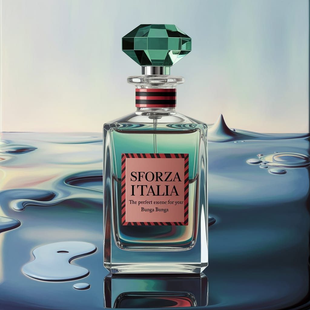 Elegant Crystal Perfume Bottle in a Dreamlike Setting