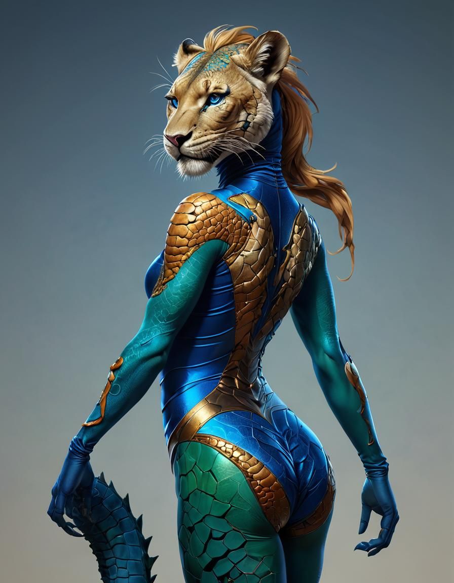 Feminine Fusion: Lioness, Lizard, Cobra, Scorpion in Cyberpu...
