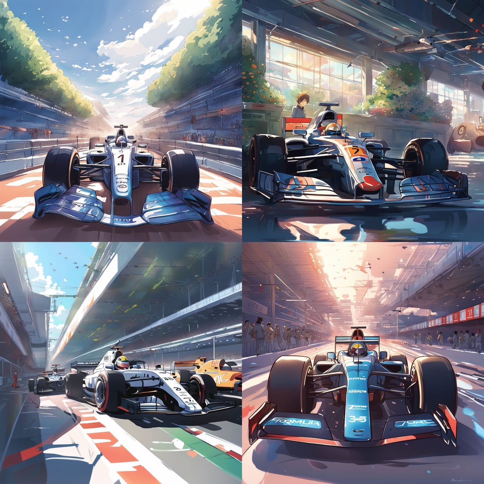 Formula 1 Car in Anime Style