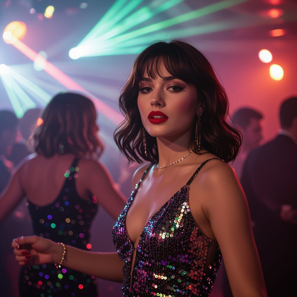 Stylish Women Dancing in Energetic Nightclub