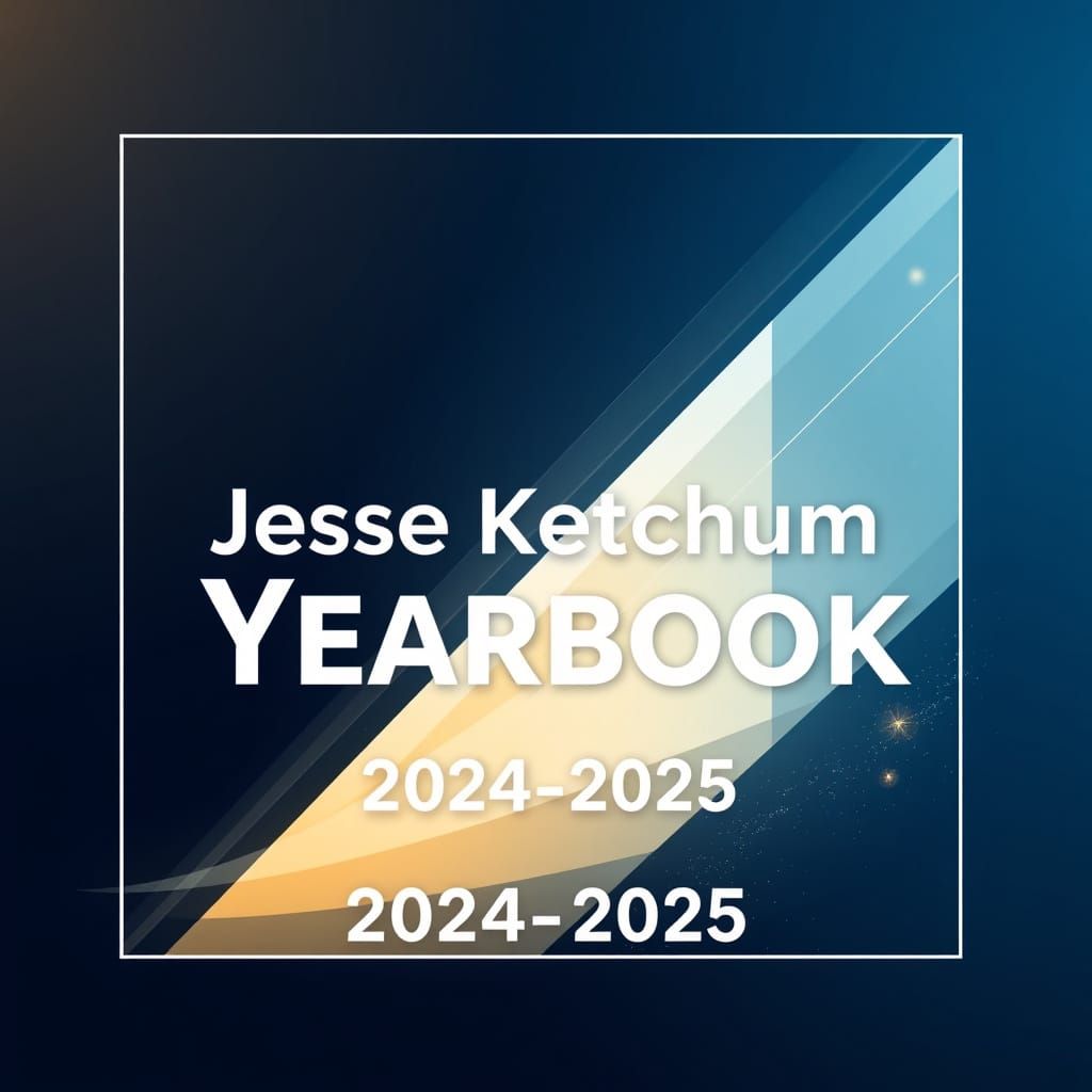 Sleek Yearbook Cover with Gradient Background and Geometric ...