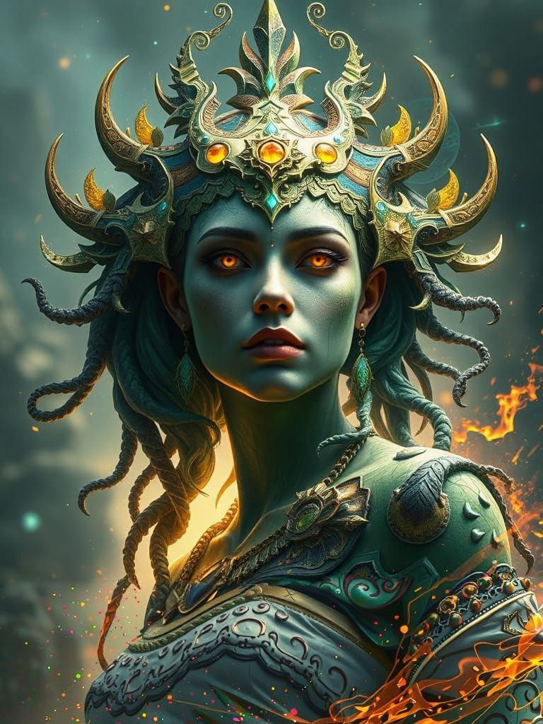 Primordial Goddess Gaia in Triadic Colors