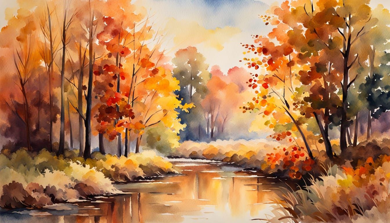 Impressionist Autumn Landscape Painting