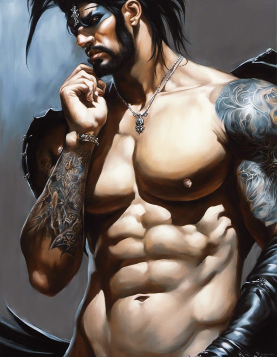 Dark Prince Portrait in Acrylic Painting Style