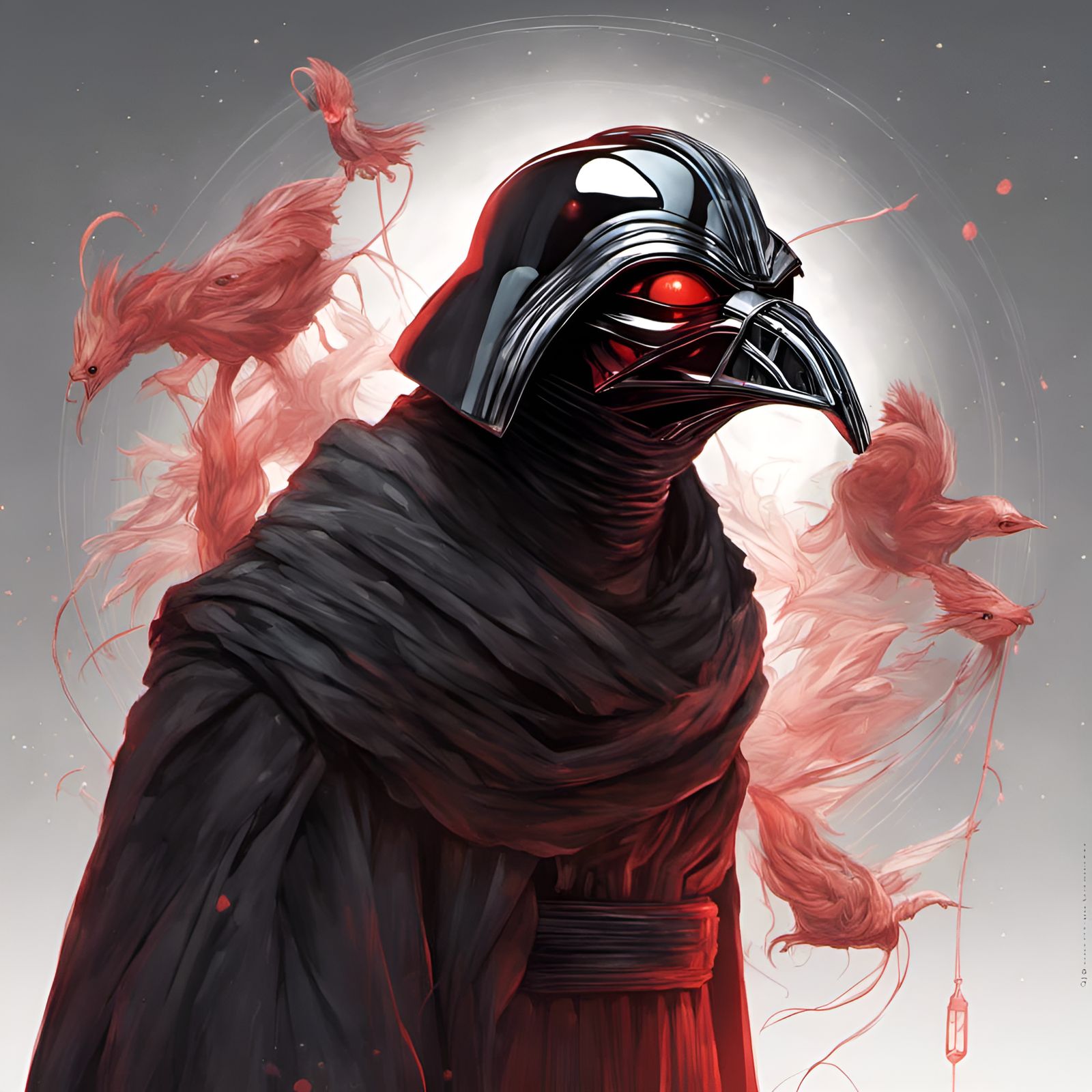 Kylo Hen Portrait in Digital Illustration Style
