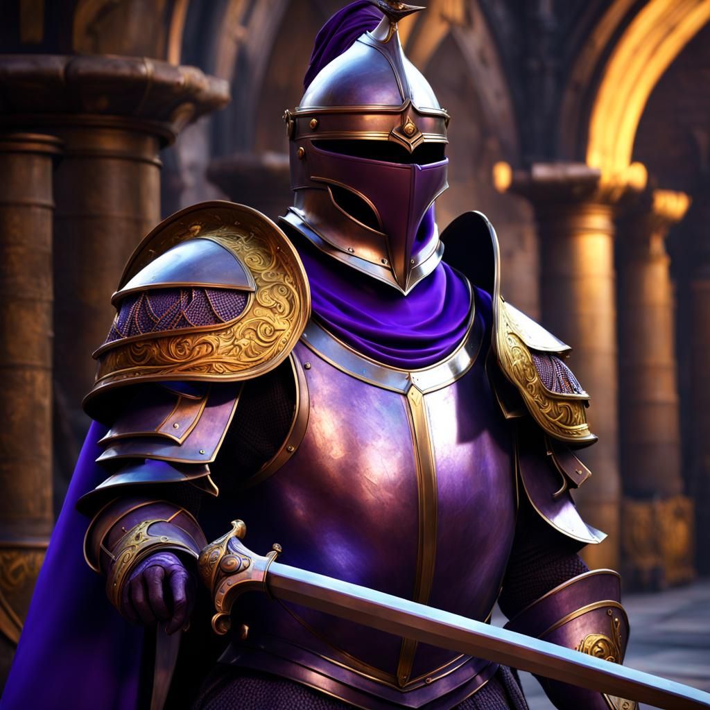 Medieval French Knight in Carbon Armor