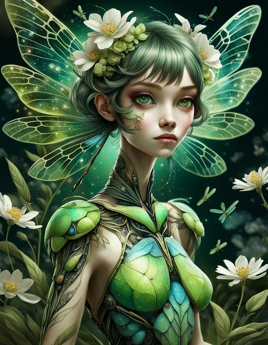 Floral Fairy in Surreal Chalk Art Garden