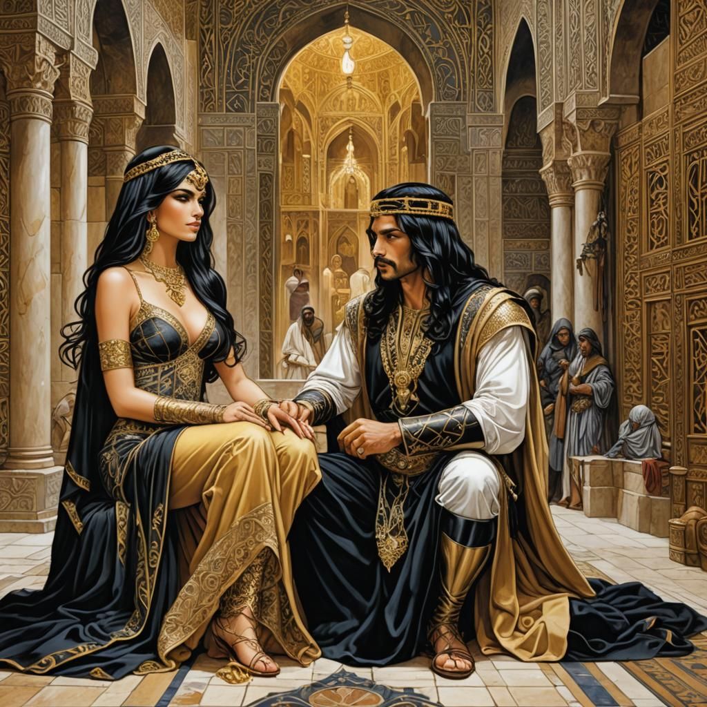 Arabian Princess Meets Warrior in Golden Castle