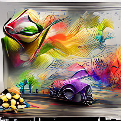 Abstract Acrylic Art with Anime and Art Deco Elements