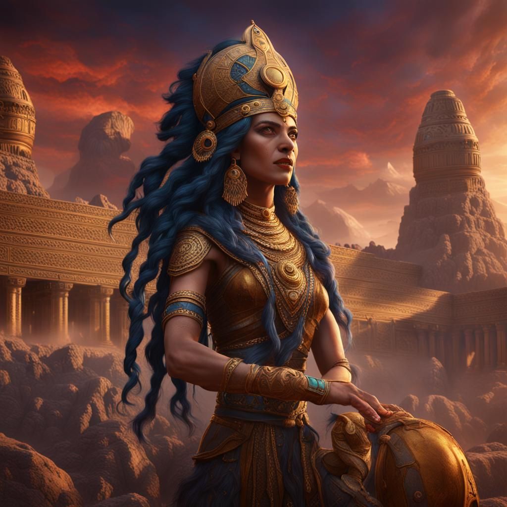 Goddess Ishtar: Detailed Fantasy Concept Art