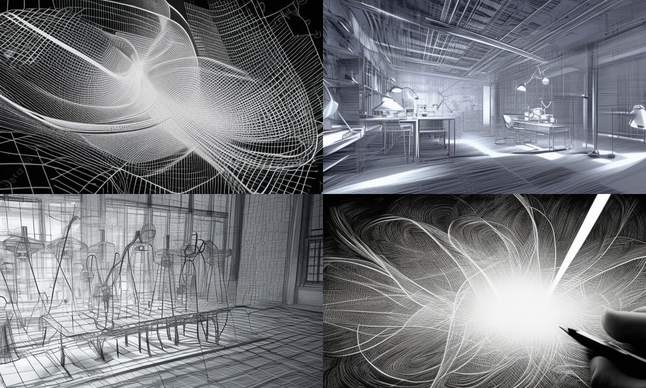 Scientists in Lab: Hyperdetailed Pencil Sketch Illustration