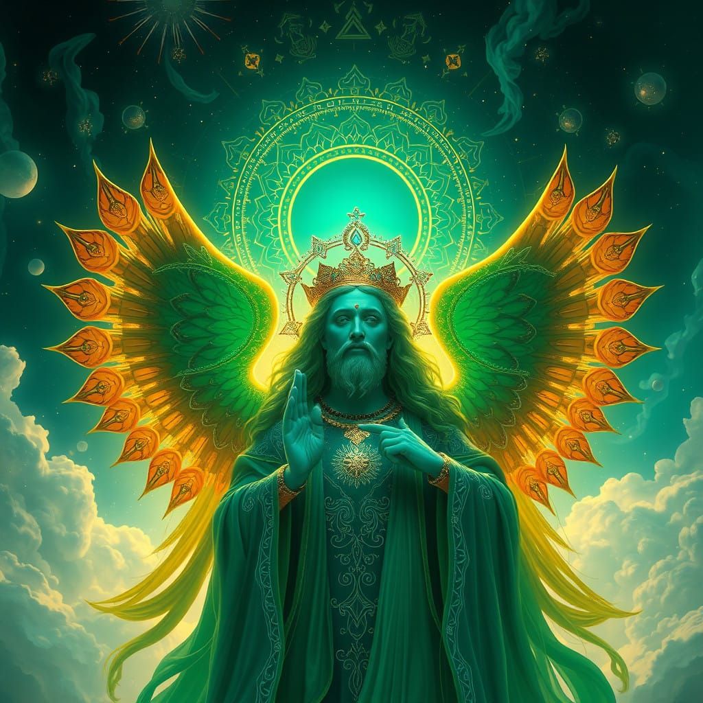 Majestic Divine Trinity in Fantasy Concept Art Style