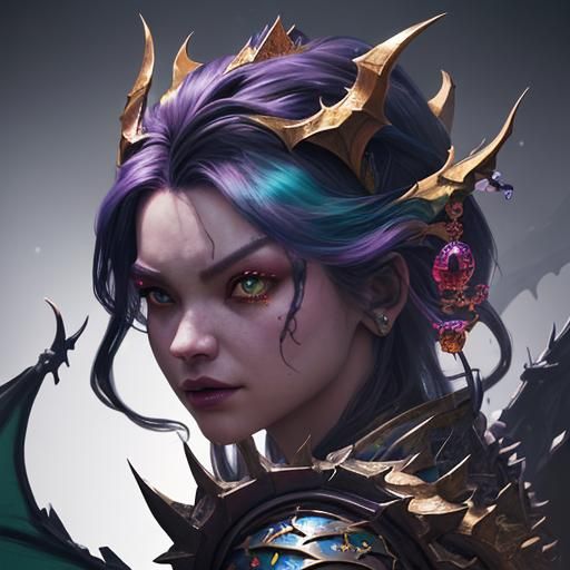 Dragon Queen's Hoard: Hyperrealistic Splash Art