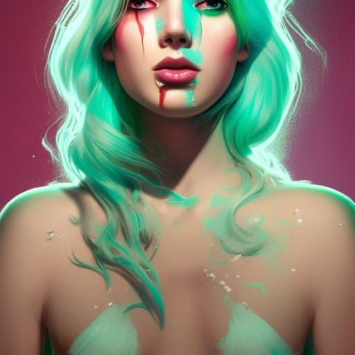 Mint Ice Cream Freak Show: Hyperdetailed Digital Art