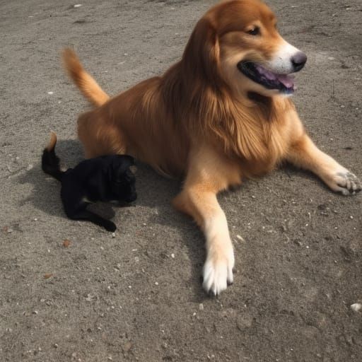 Big Dog and Small Dog: Digital Matte Painting