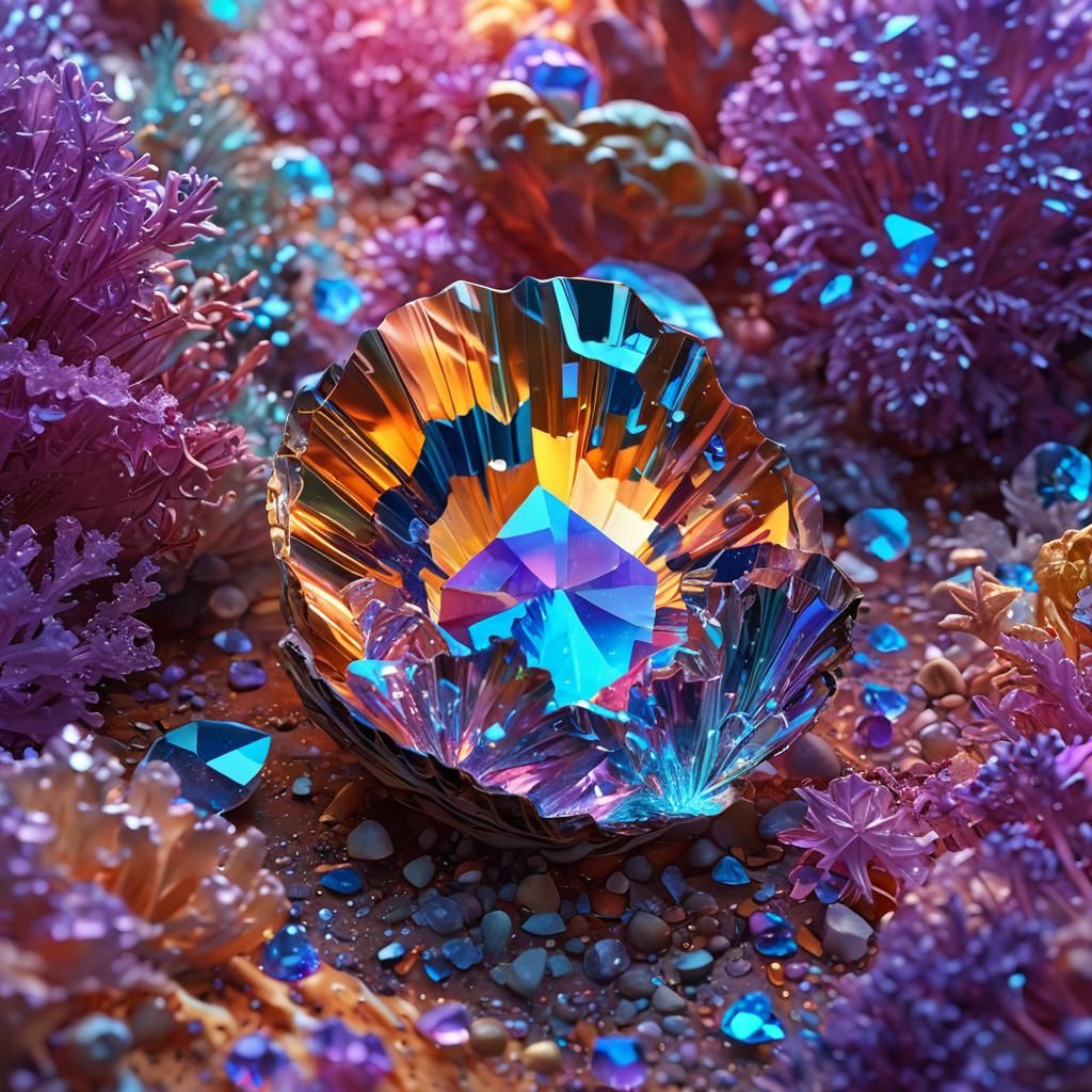 Mystical Crystal Radiance in Organic Shell