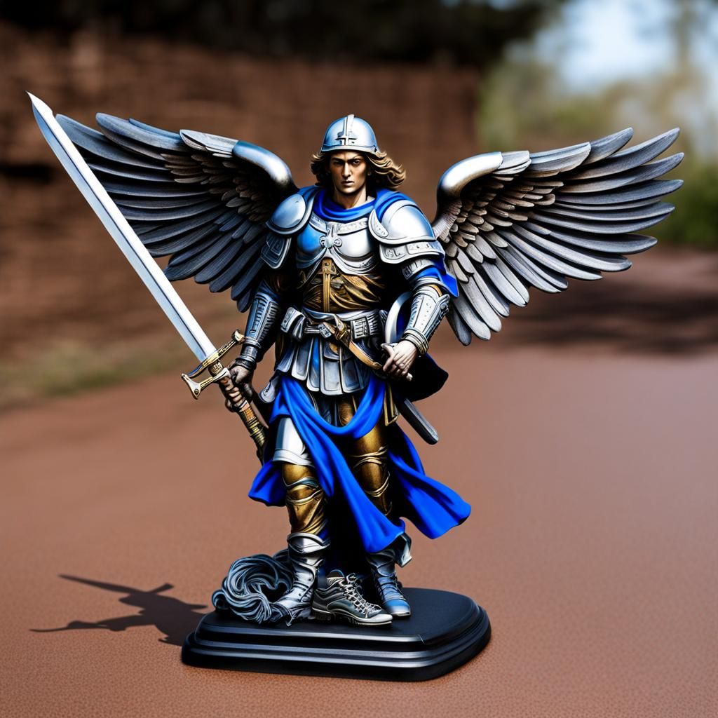 St Michael with Thin Blue Line Symbolism