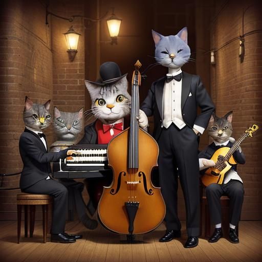 Jazz Cats Band Performing in Alley