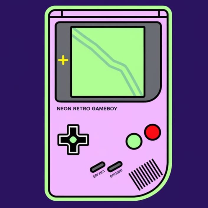 Neon Retro Gameboy
