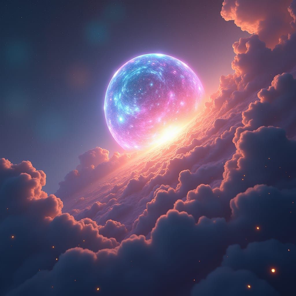 Luminous Orb Radiates in Mystical Galaxy