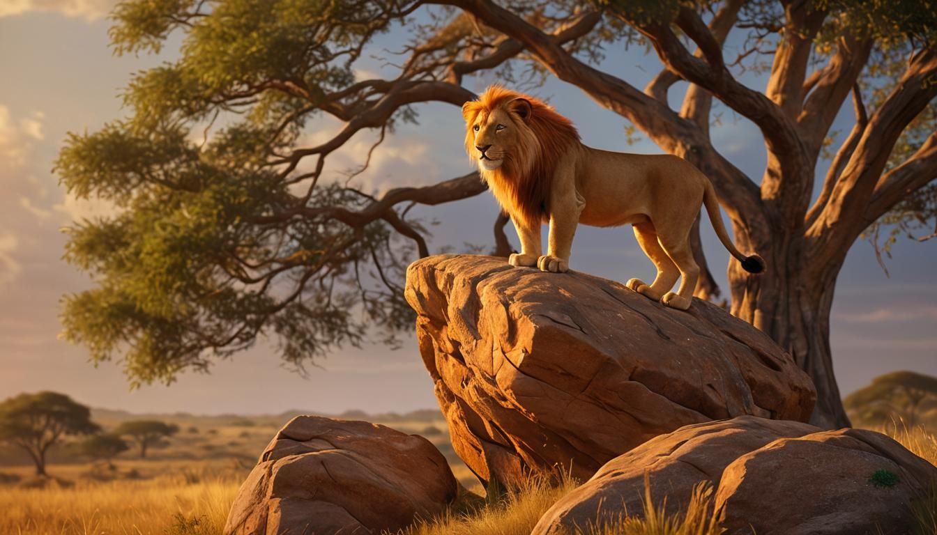 Simba on Pride Rock: A Disney-Inspired Scene