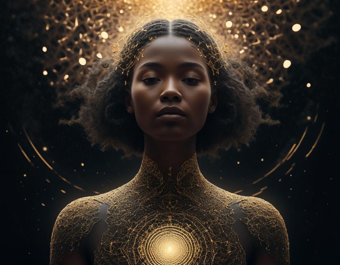 Ethereal Woman in Mystical Dreamscape as Digital Art