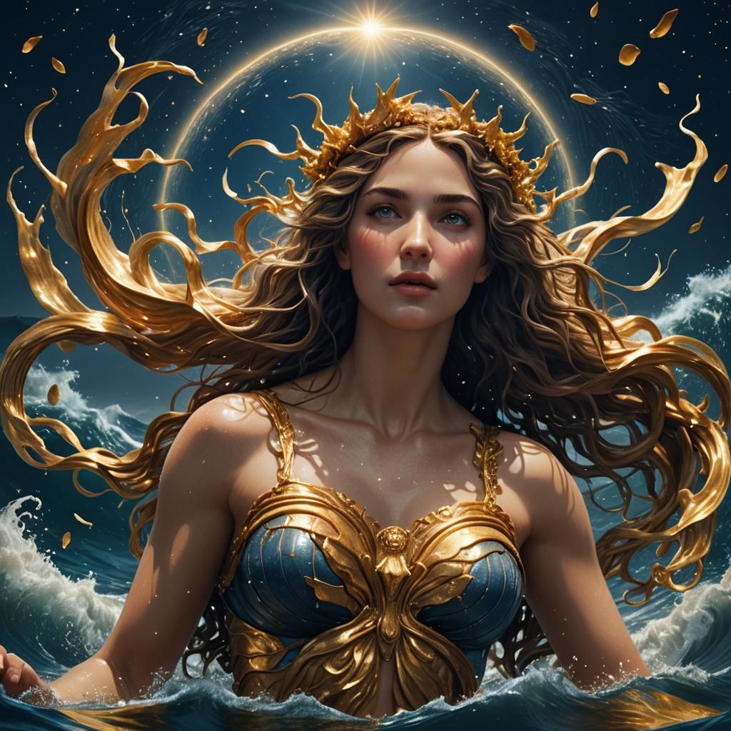 Aphrodite Rising: Hyper-Realistic Digital Matte Painting