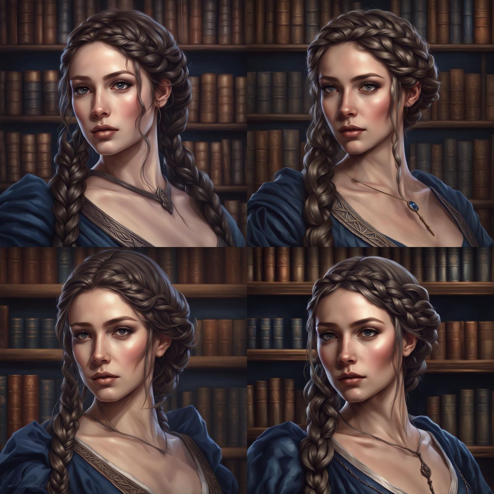 Renaissance Woman Portrait with Intricate Details