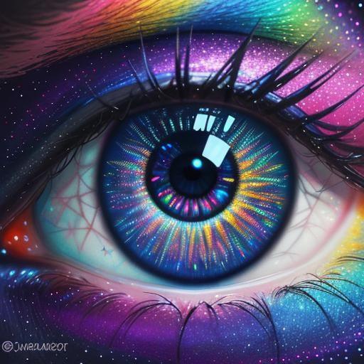 Spectacular Drag Queen Eye in Vibrant Galaxy