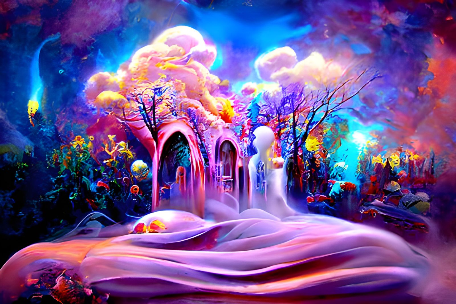 Ethereal Nature Spirits in Cosmic Surrealism