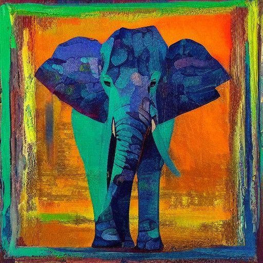 Majestic Elephant in Vibrant Sunset