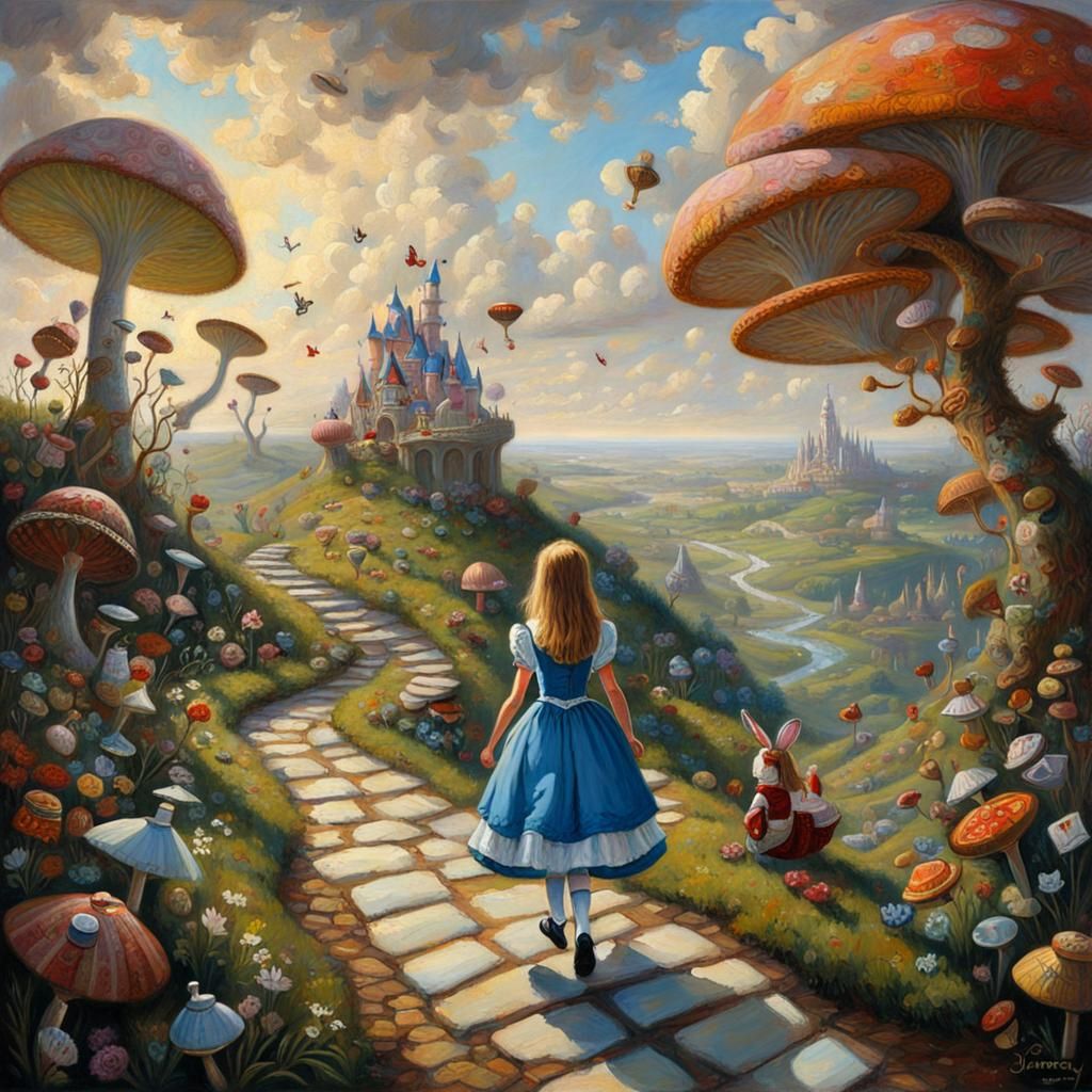 Alice in Wonderland Oil Painting by Gurney