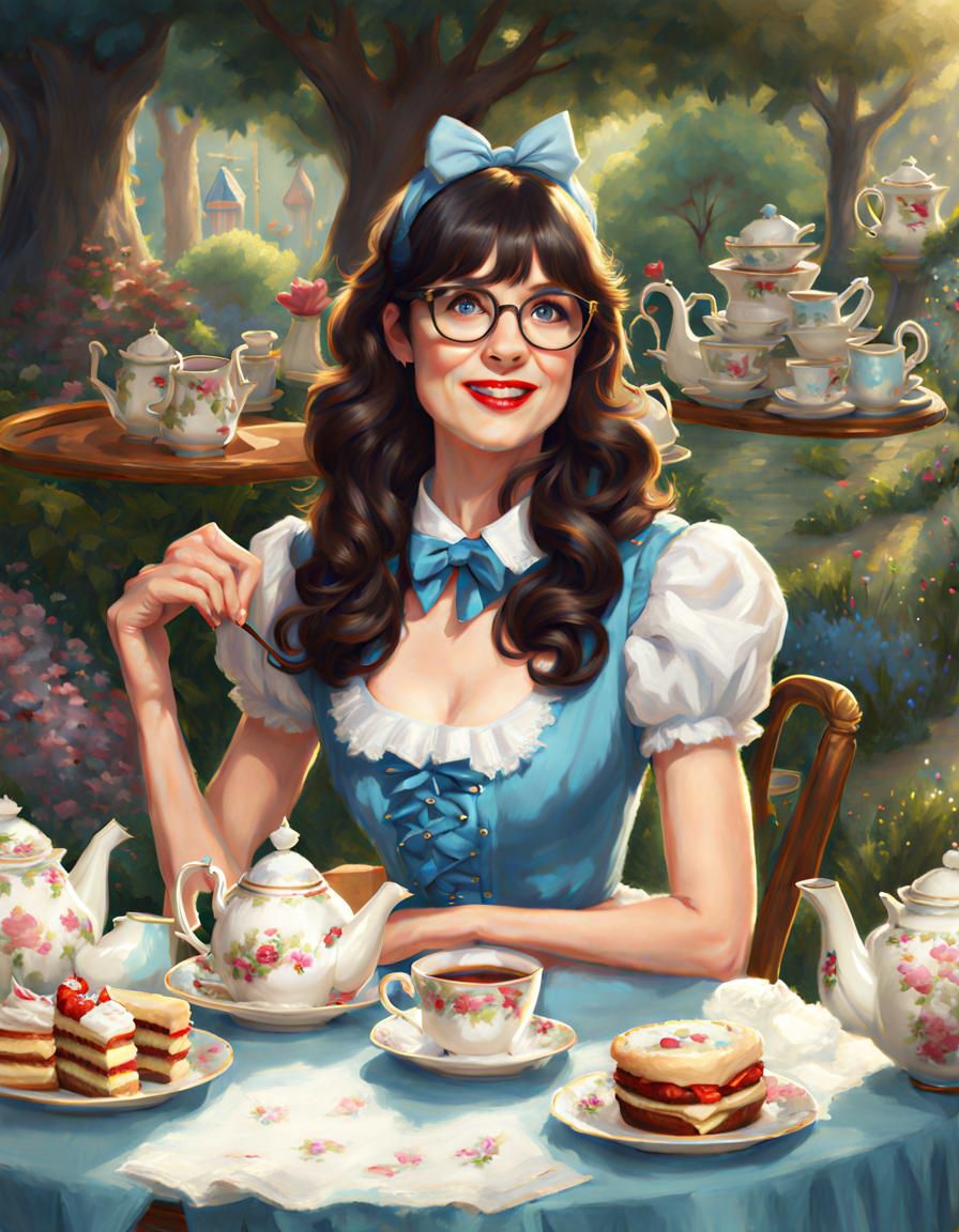 Zooey Deschanel at Wonderland Tea Party