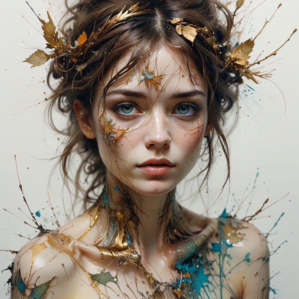 Enchanted Liquid Landscape in Surrealist Watercolor Style