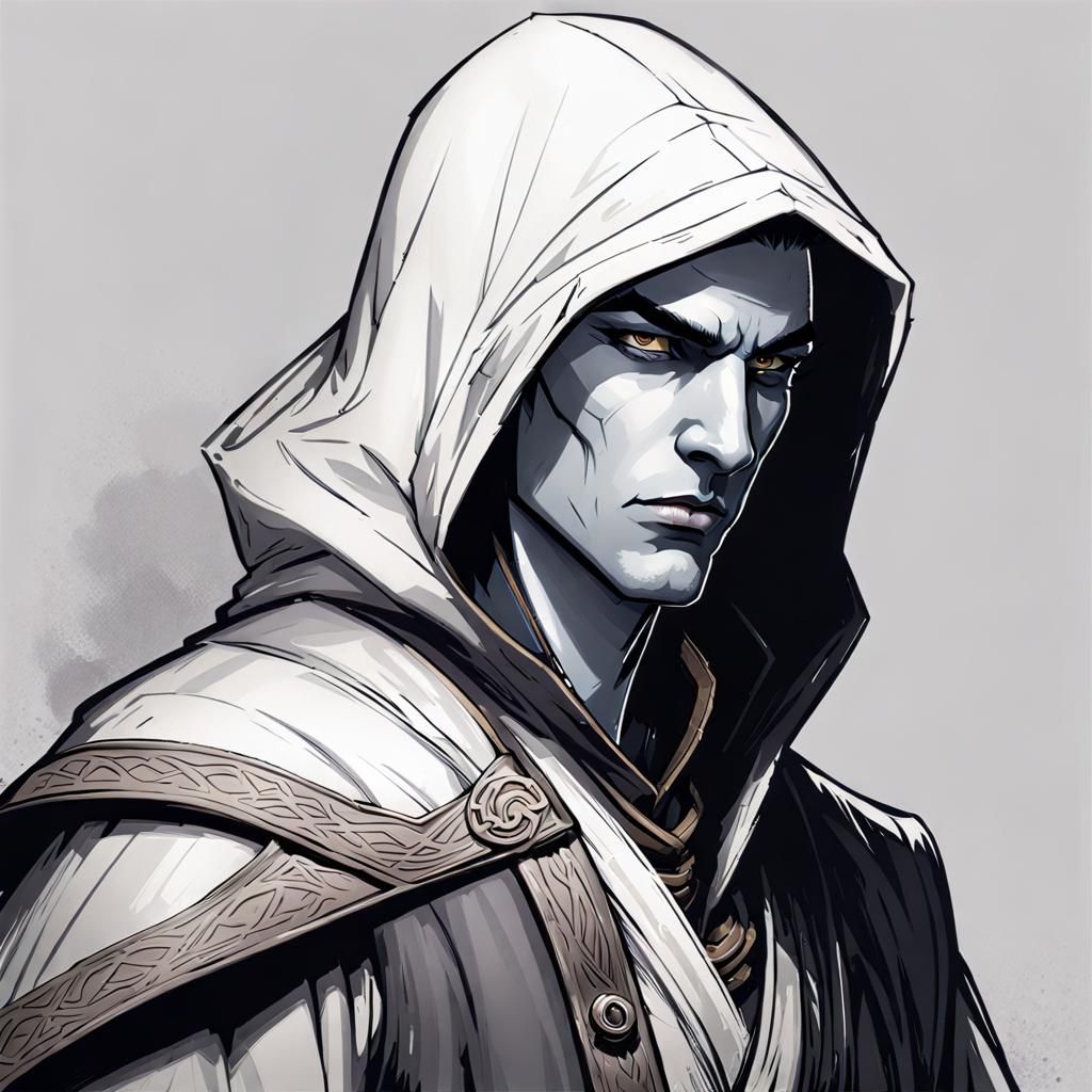 Shadar-Kai Elf Rogue Assassin Portrait