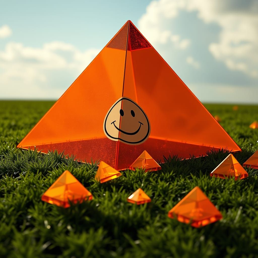 Glowing Orange Pyramid Radiates Futuristic Elegance