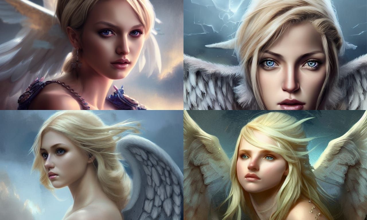 Epic Angel Portrait in Digital Matte Painting Style